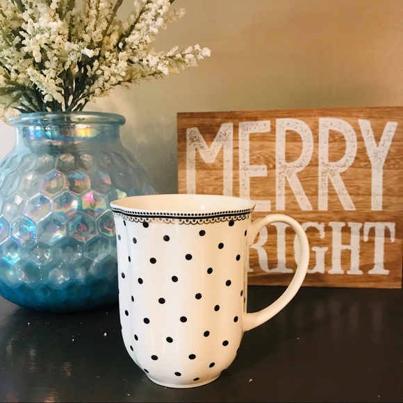 Other - Black White and Gold Polka Dot Mug